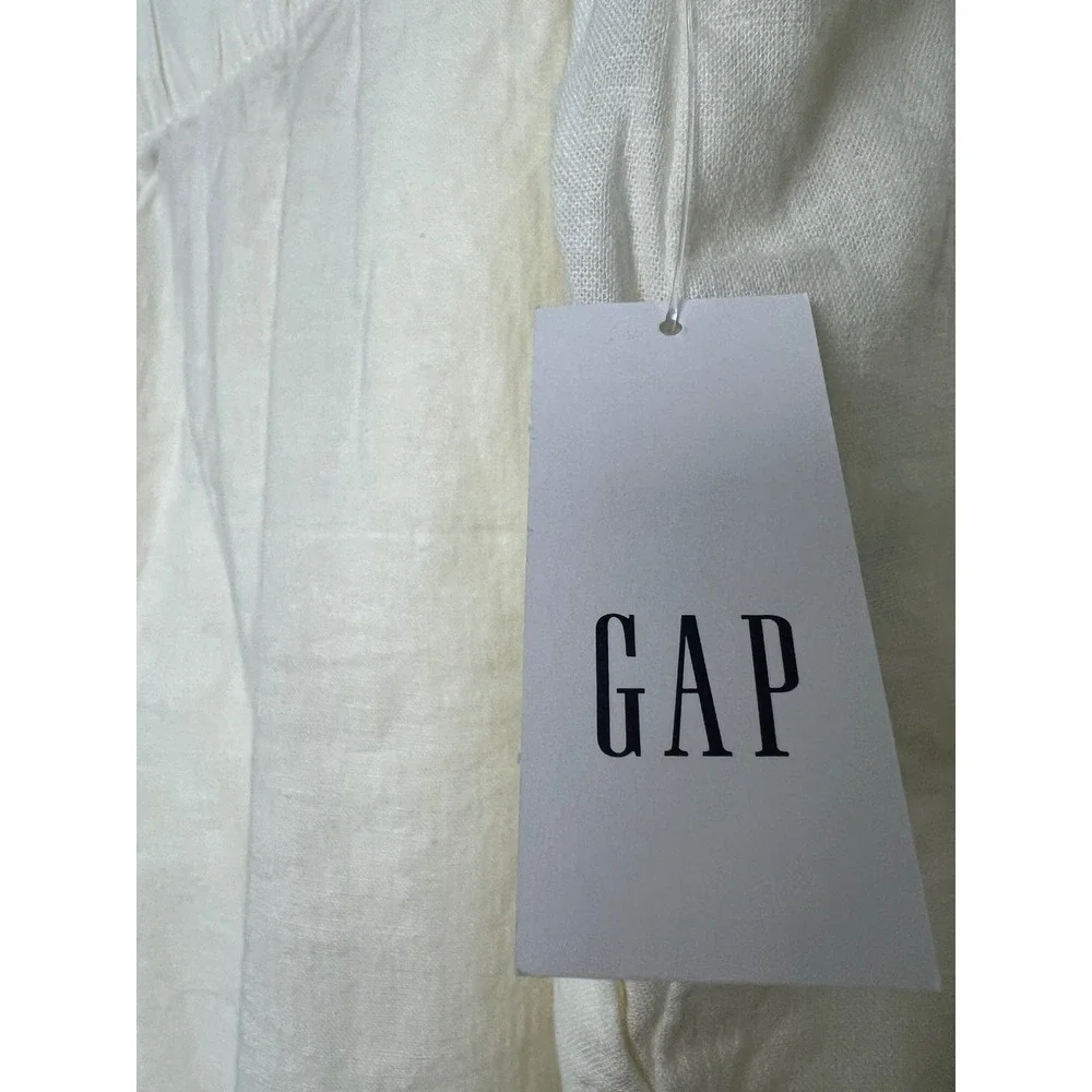 Gap Shorts Women XL White Linen Blend Elastic Waist Pull On Summer‎ New C13